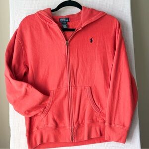 Vintage Red Polo by Ralph Lauren Children's Full Zip Hoodie Sz L(14-16)
